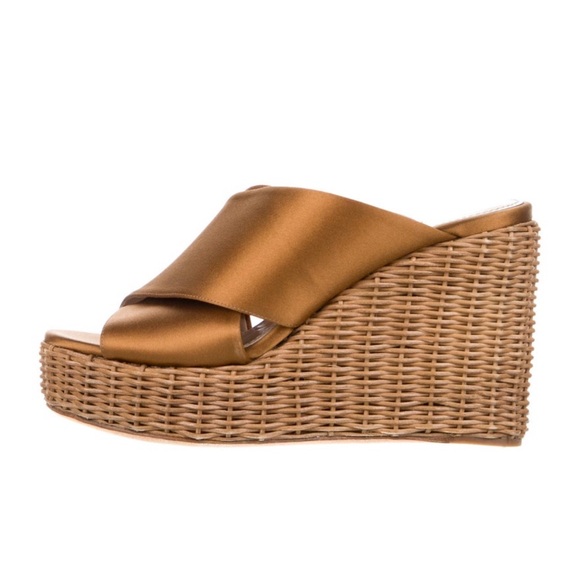 miu miu open toe sandal with wicker wedge ! - Picture 4 of 5
